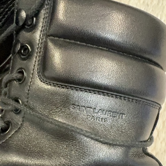 YSL Saint Laurent Paris Black Combat Boots size:36 - Picture 6 of 9